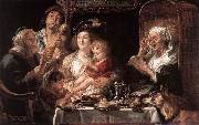JORDAENS, Jacob As the Old Sang the Young Play Pipes dy oil painting picture wholesale